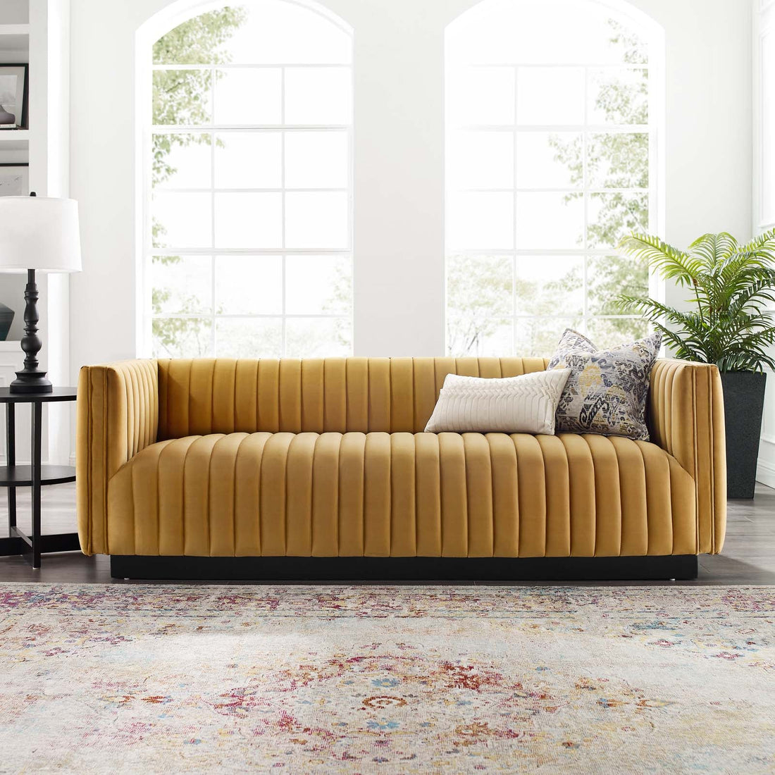 Conjure Channel Tufted Velvet Sofa By HouseBean