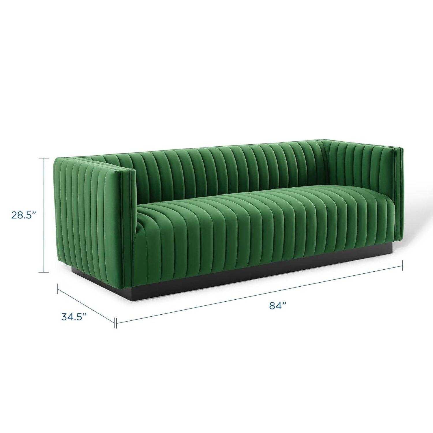 Conjure Channel Tufted Velvet Sofa By HouseBean