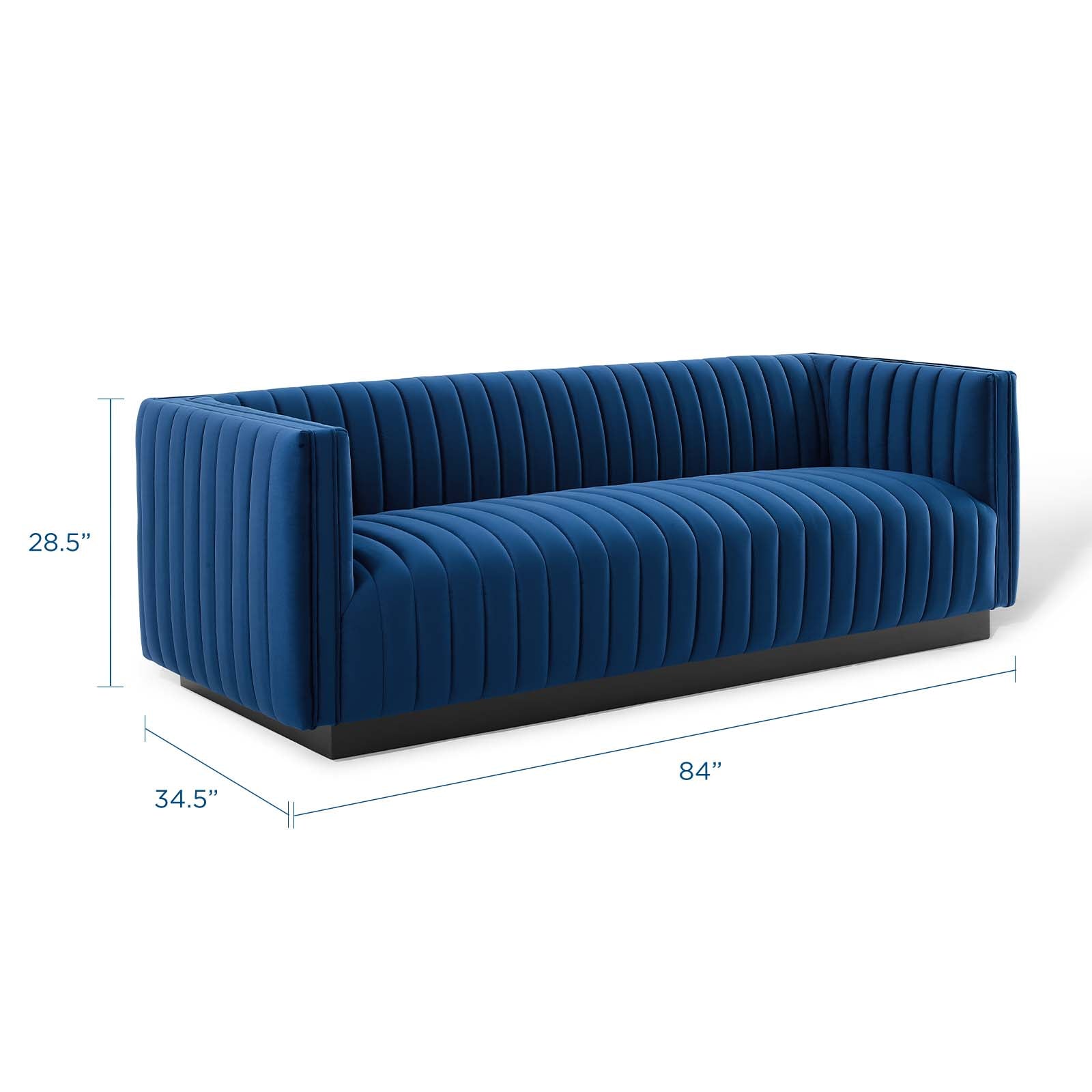 Conjure Channel Tufted Velvet Sofa By HouseBean