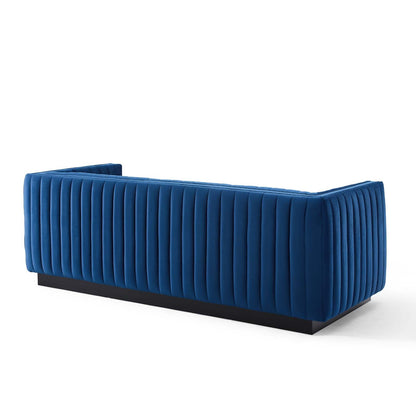 Conjure Channel Tufted Velvet Sofa By HouseBean