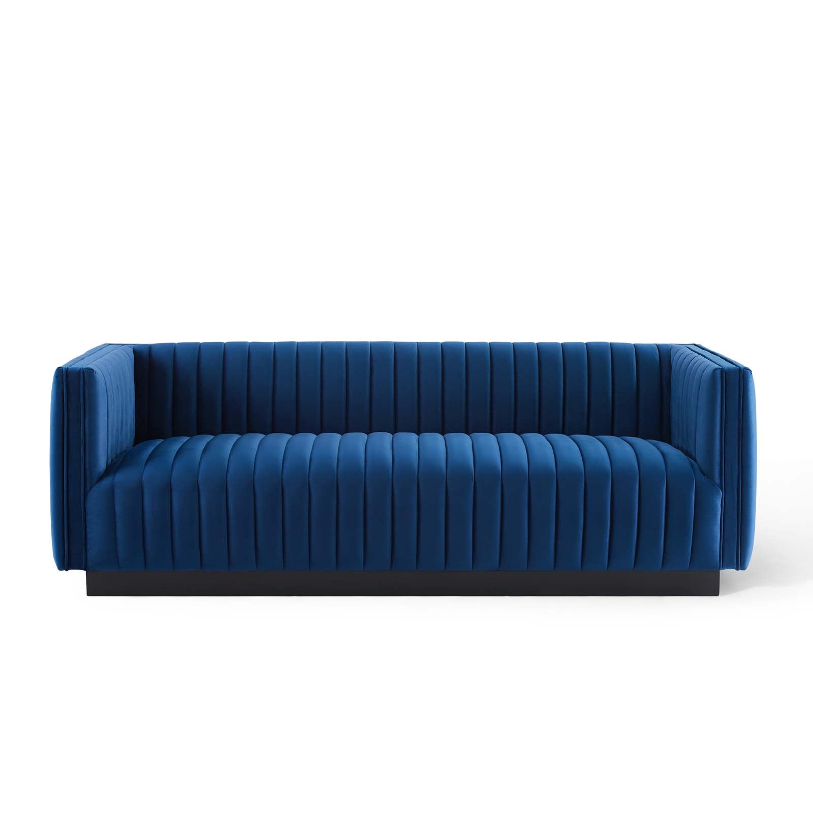 Conjure Channel Tufted Velvet Sofa By HouseBean