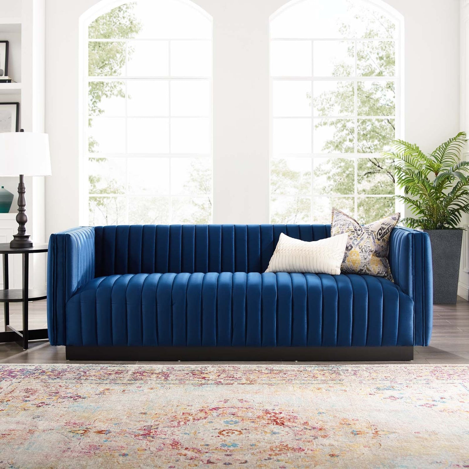 Conjure Channel Tufted Velvet Sofa By HouseBean