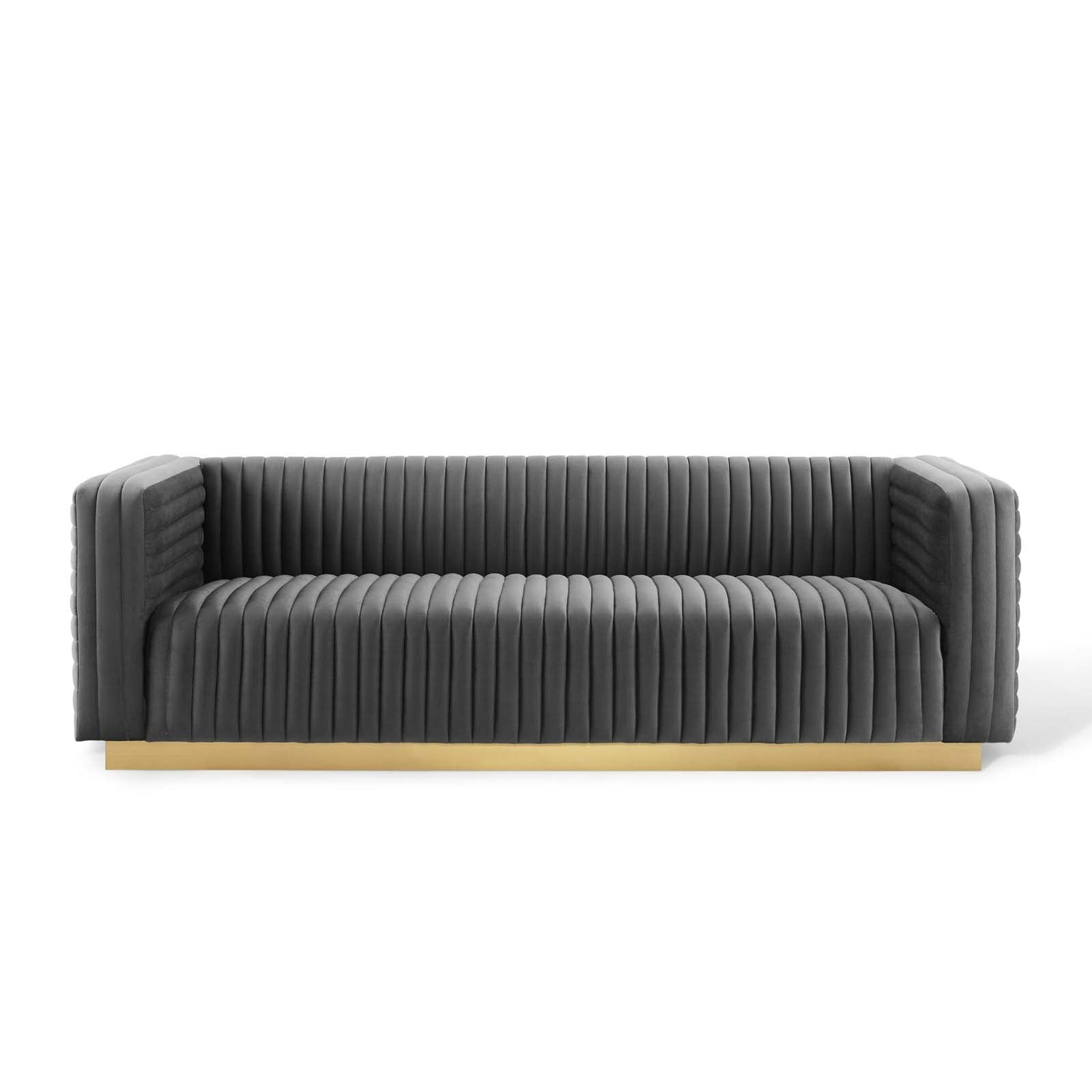 Charisma Channel Tufted Performance Velvet Living Room Sofa By HouseBean