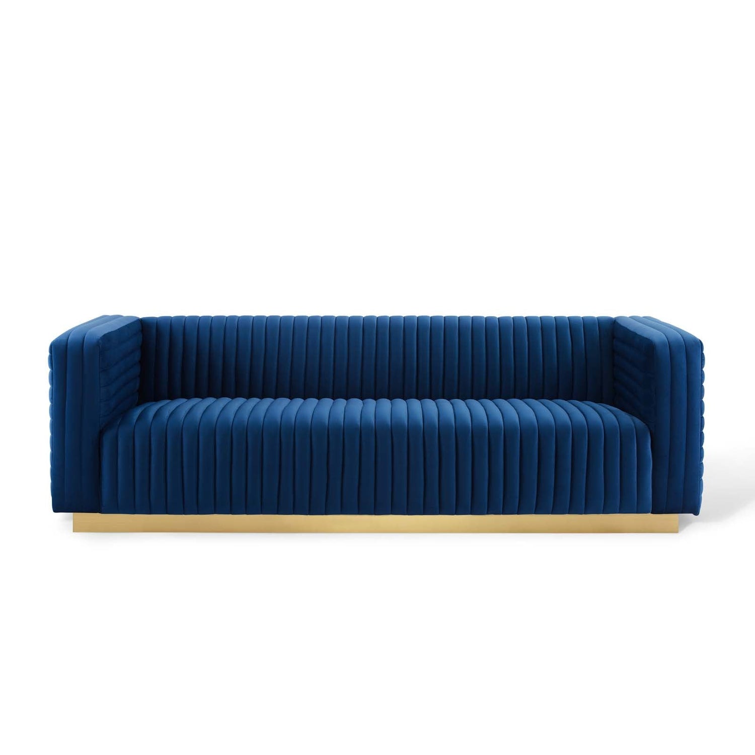 Charisma Channel Tufted Performance Velvet Living Room Sofa By HouseBean