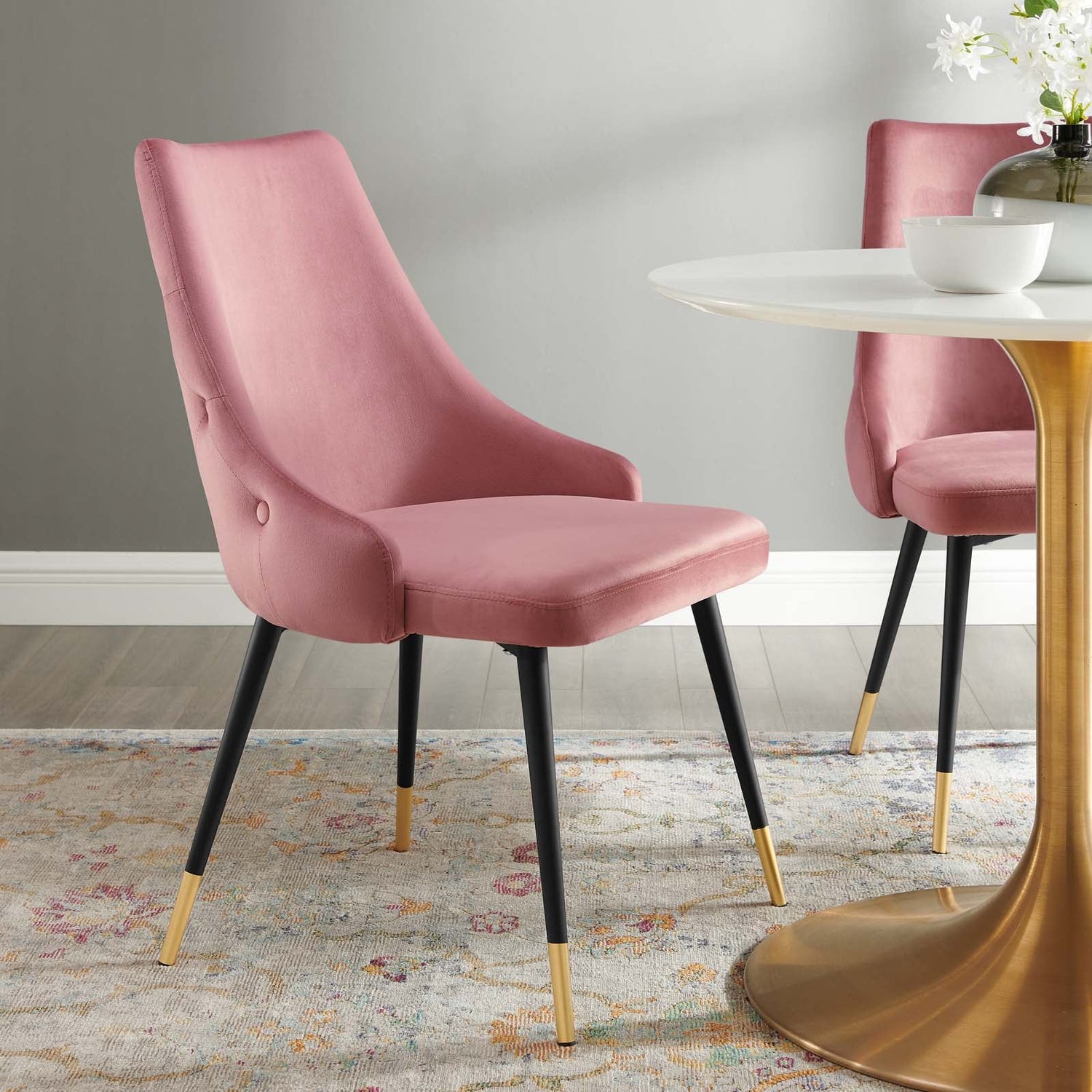 Adorn Tufted Performance Velvet Dining Side Chair By HouseBean