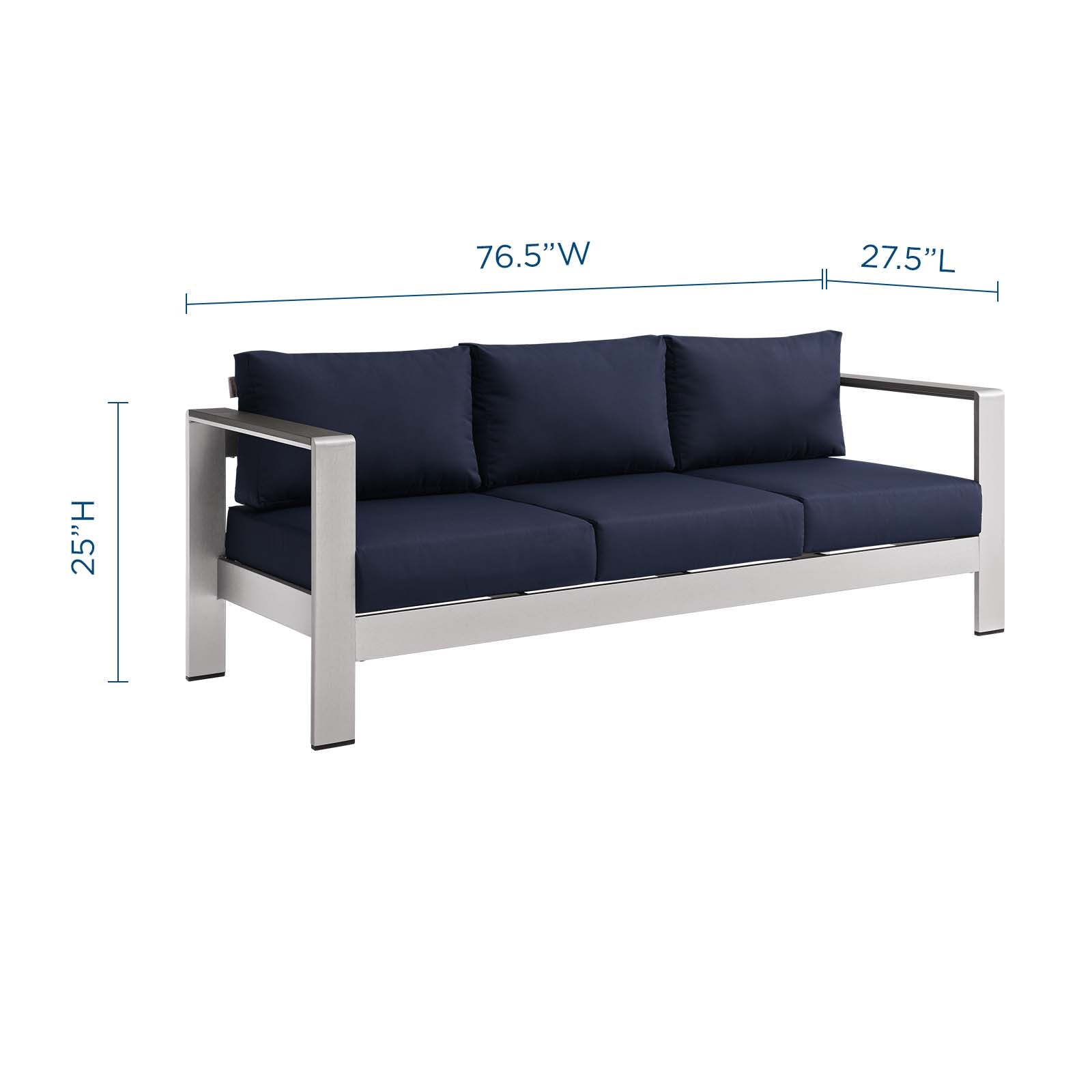 Shore Outdoor Patio Aluminum Sofa By HouseBean