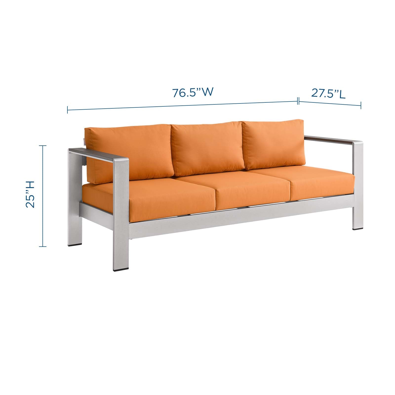 Shore Outdoor Patio Aluminum Sofa By HouseBean