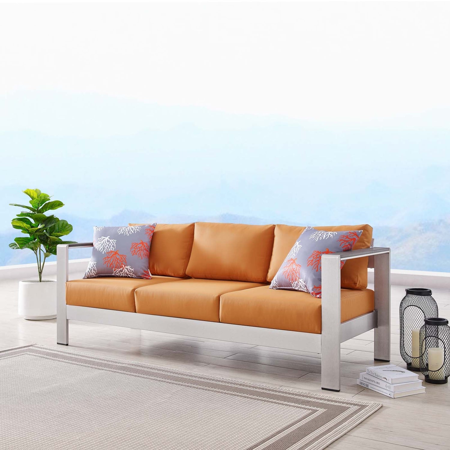 Shore Outdoor Patio Aluminum Sofa By HouseBean