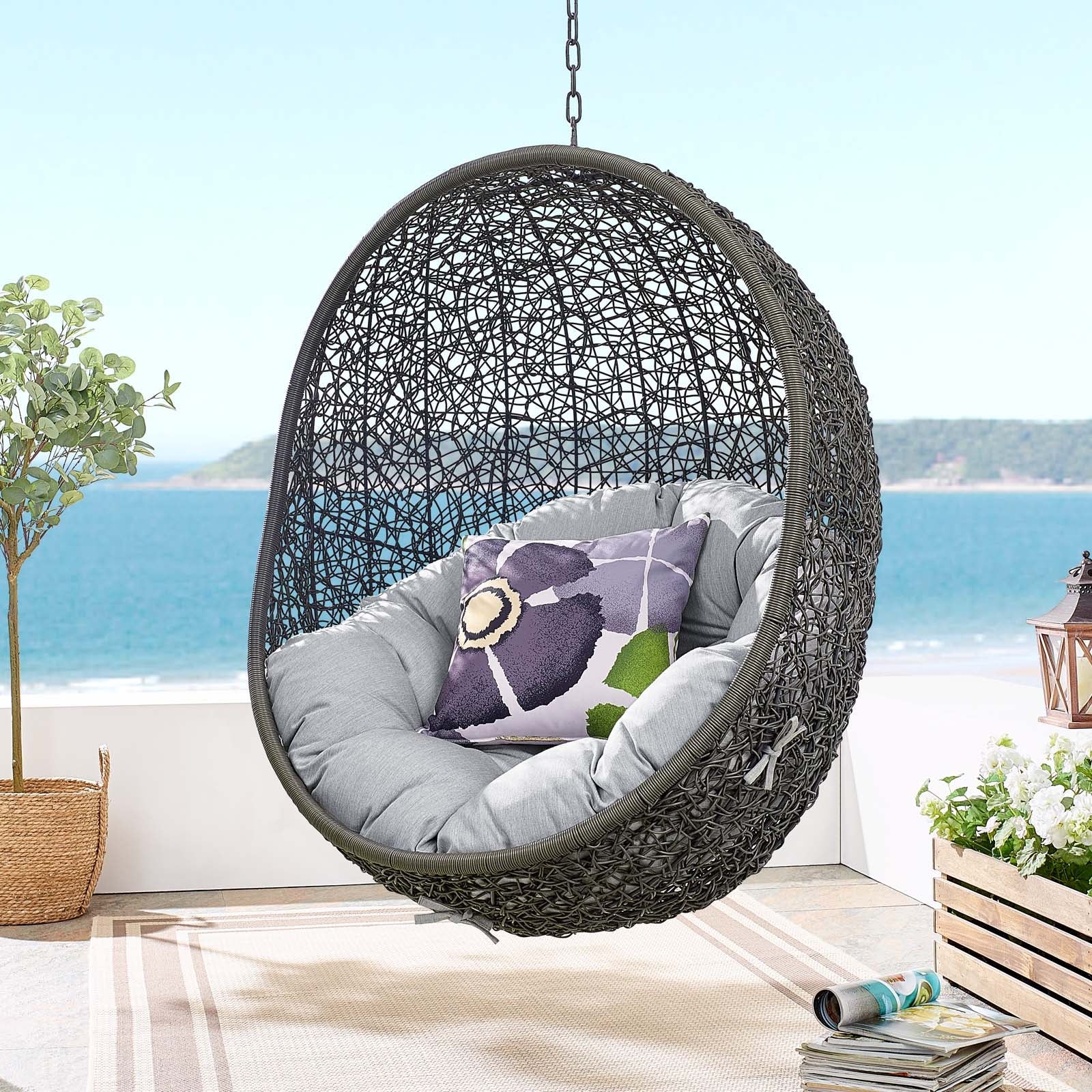 Hide Outdoor Patio Sunbrella¬¨√Ü Swing Chair With Stand By HouseBean