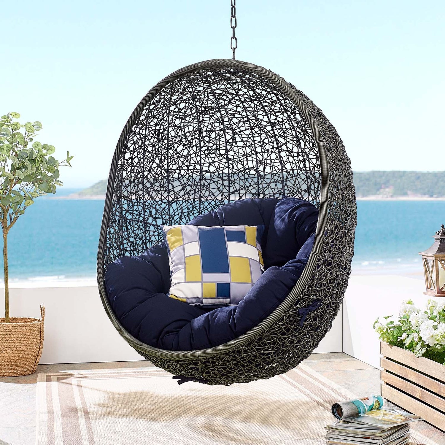 Hide Outdoor Patio Sunbrella¬¨√Ü Swing Chair With Stand By HouseBean