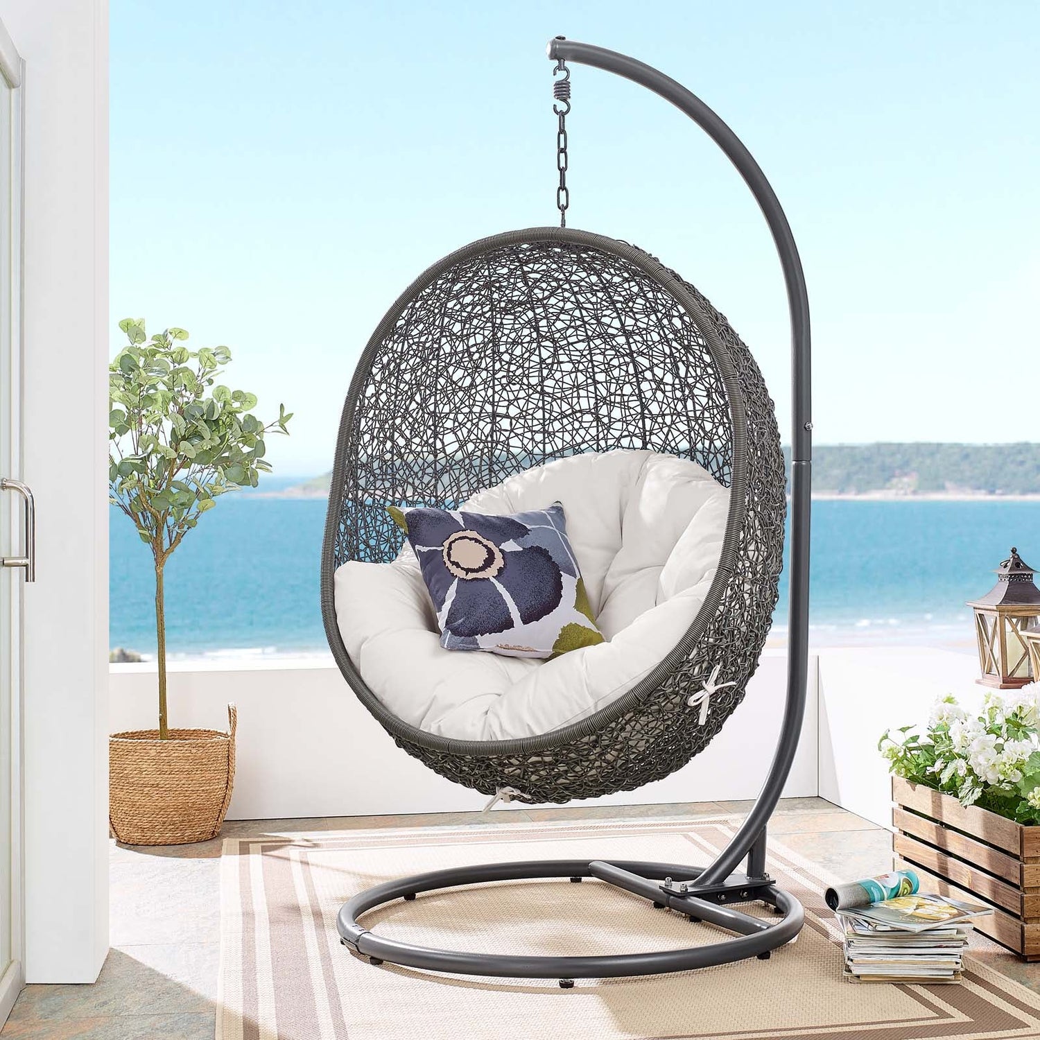 Hide Outdoor Patio Sunbrella¬¨√Ü Swing Chair With Stand By HouseBean