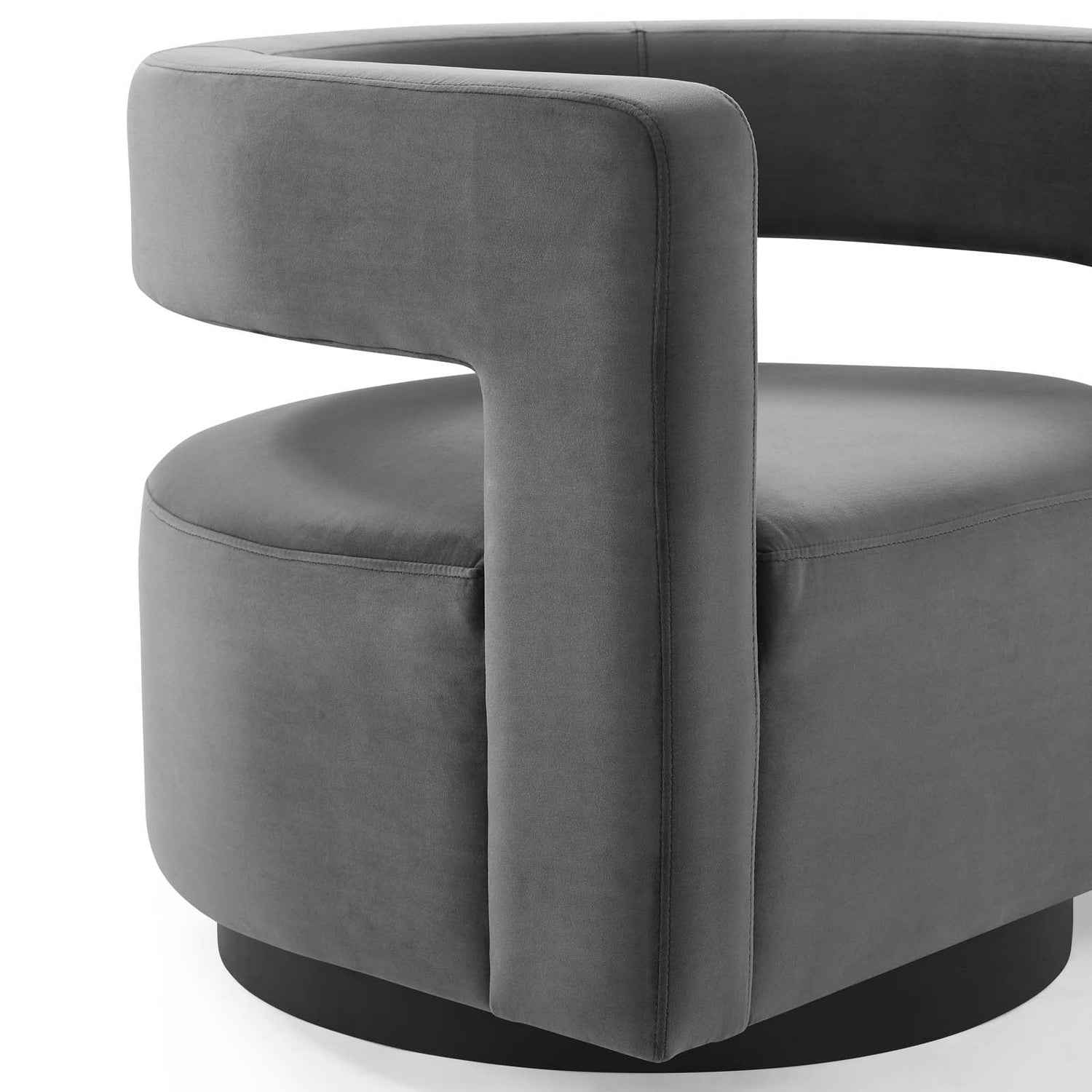 Spin Cutaway Performance Velvet Swivel Armchair By HouseBean