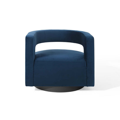 Spin Cutaway Performance Velvet Swivel Armchair By HouseBean