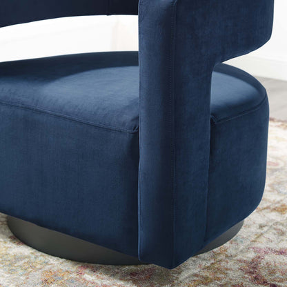 Spin Cutaway Performance Velvet Swivel Armchair By HouseBean