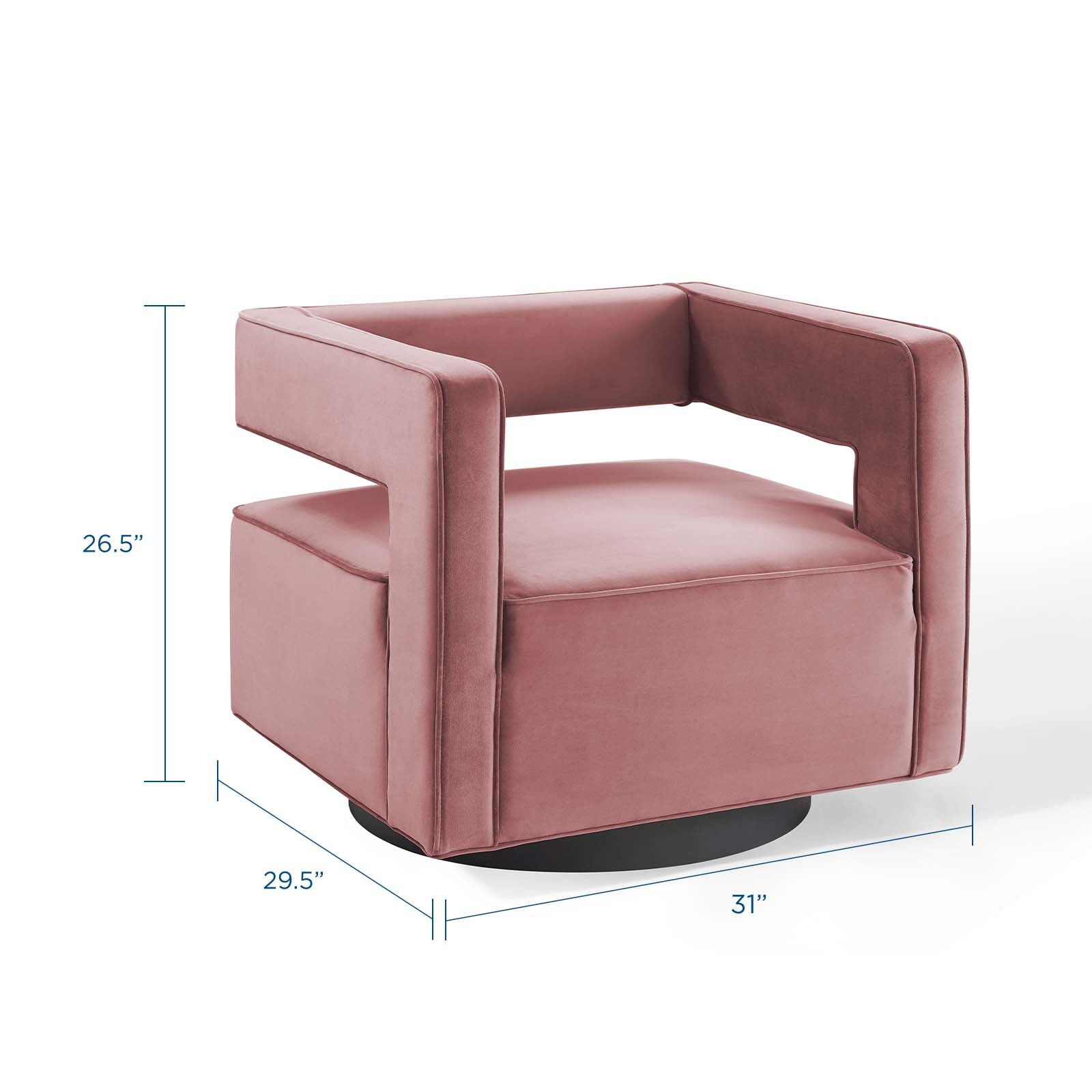 Booth Performance Velvet Swivel Armchair By HouseBean