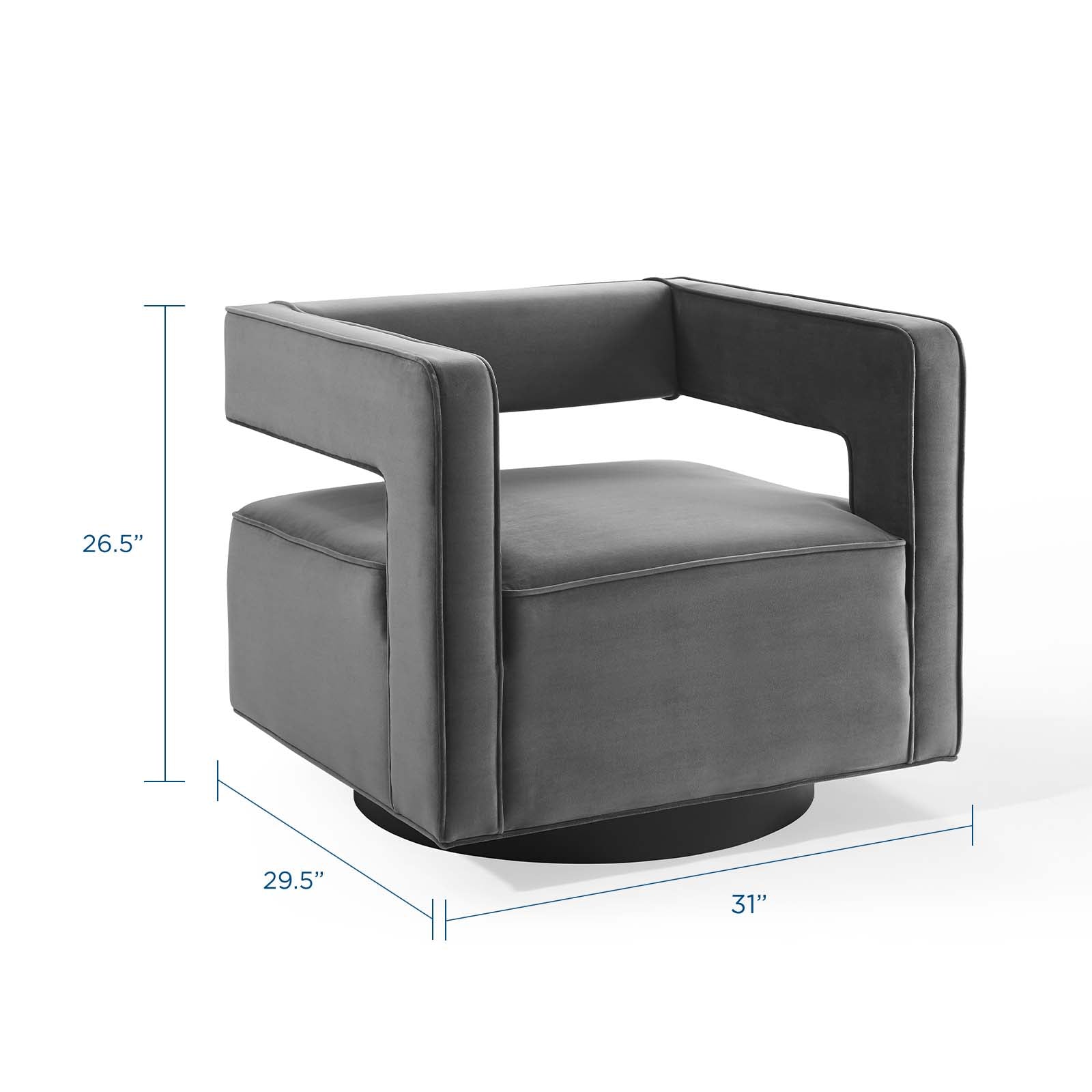 Booth Performance Velvet Swivel Armchair By HouseBean