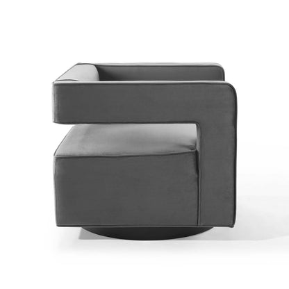 Booth Performance Velvet Swivel Armchair By HouseBean