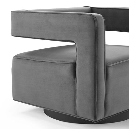 Booth Performance Velvet Swivel Armchair By HouseBean