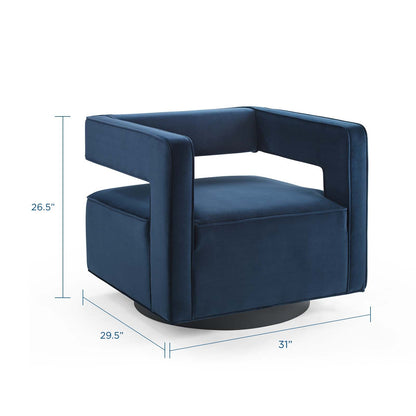 Booth Performance Velvet Swivel Armchair By HouseBean