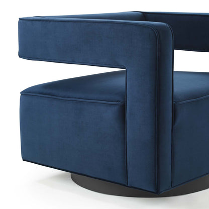 Booth Performance Velvet Swivel Armchair By HouseBean