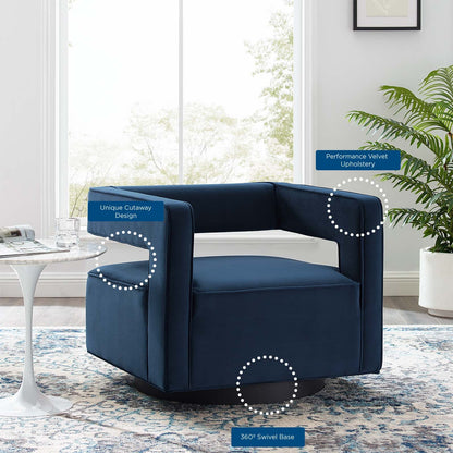 Booth Performance Velvet Swivel Armchair By HouseBean