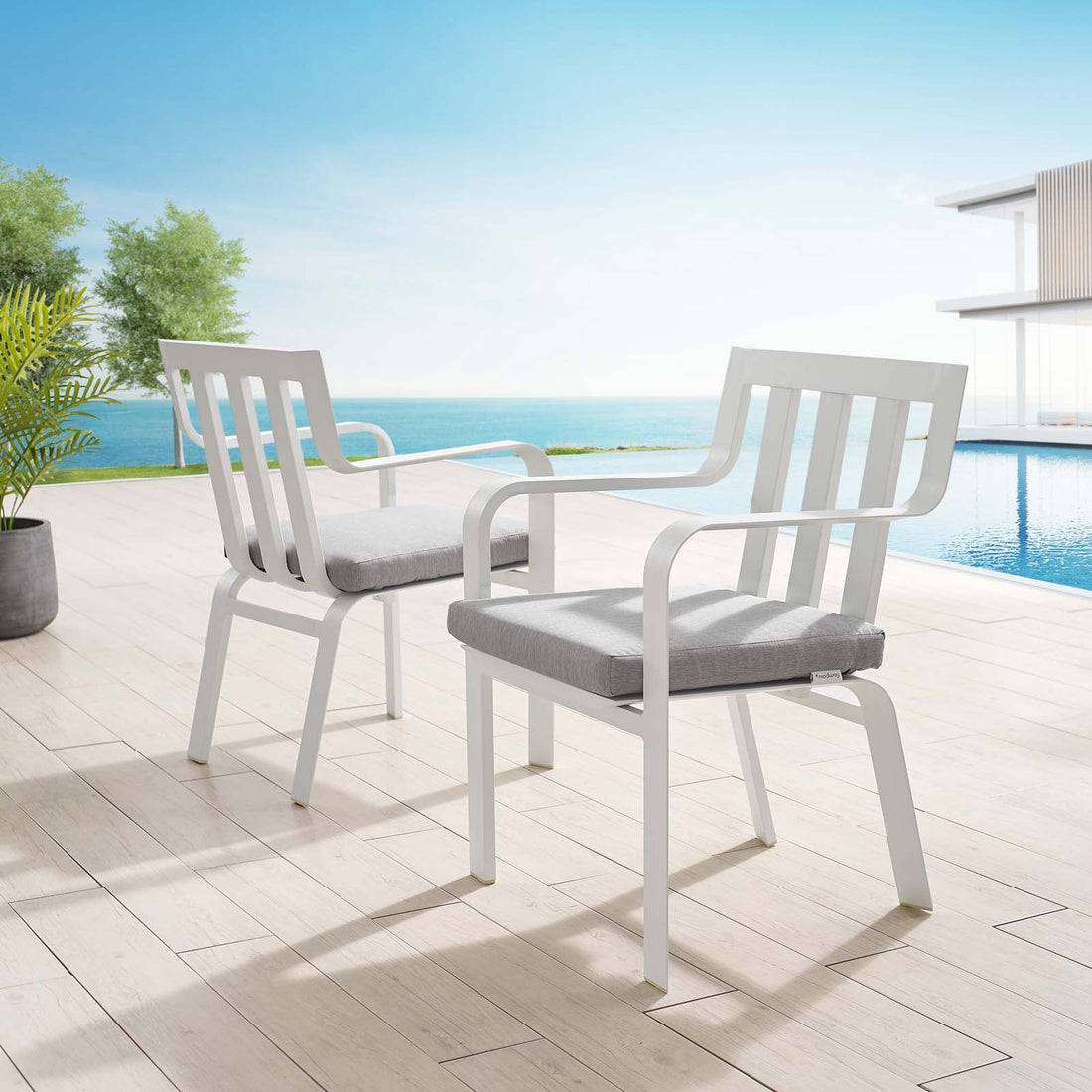 Baxley Outdoor Patio Aluminum Armchair Set of 2 By HouseBean