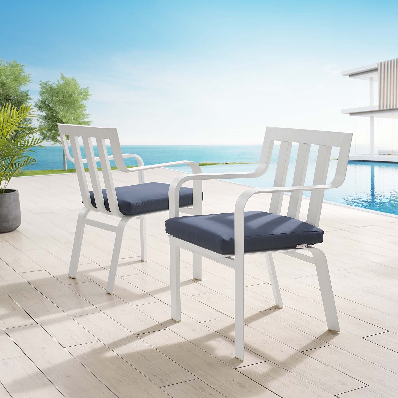 Baxley Outdoor Patio Aluminum Armchair Set of 2 By HouseBean