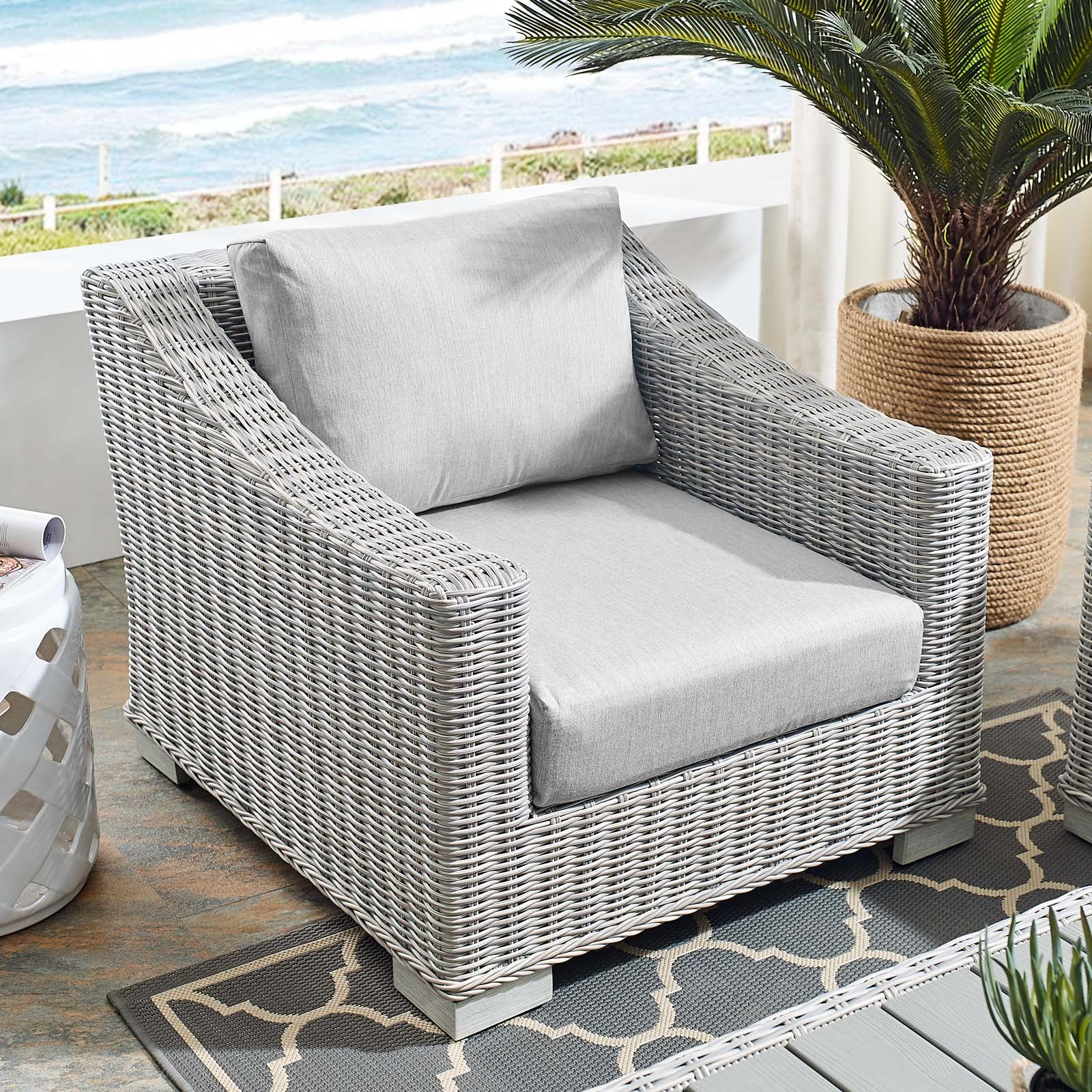 Conway Sunbrella¬¨√Ü Outdoor Patio Wicker Rattan Armchair By HouseBean