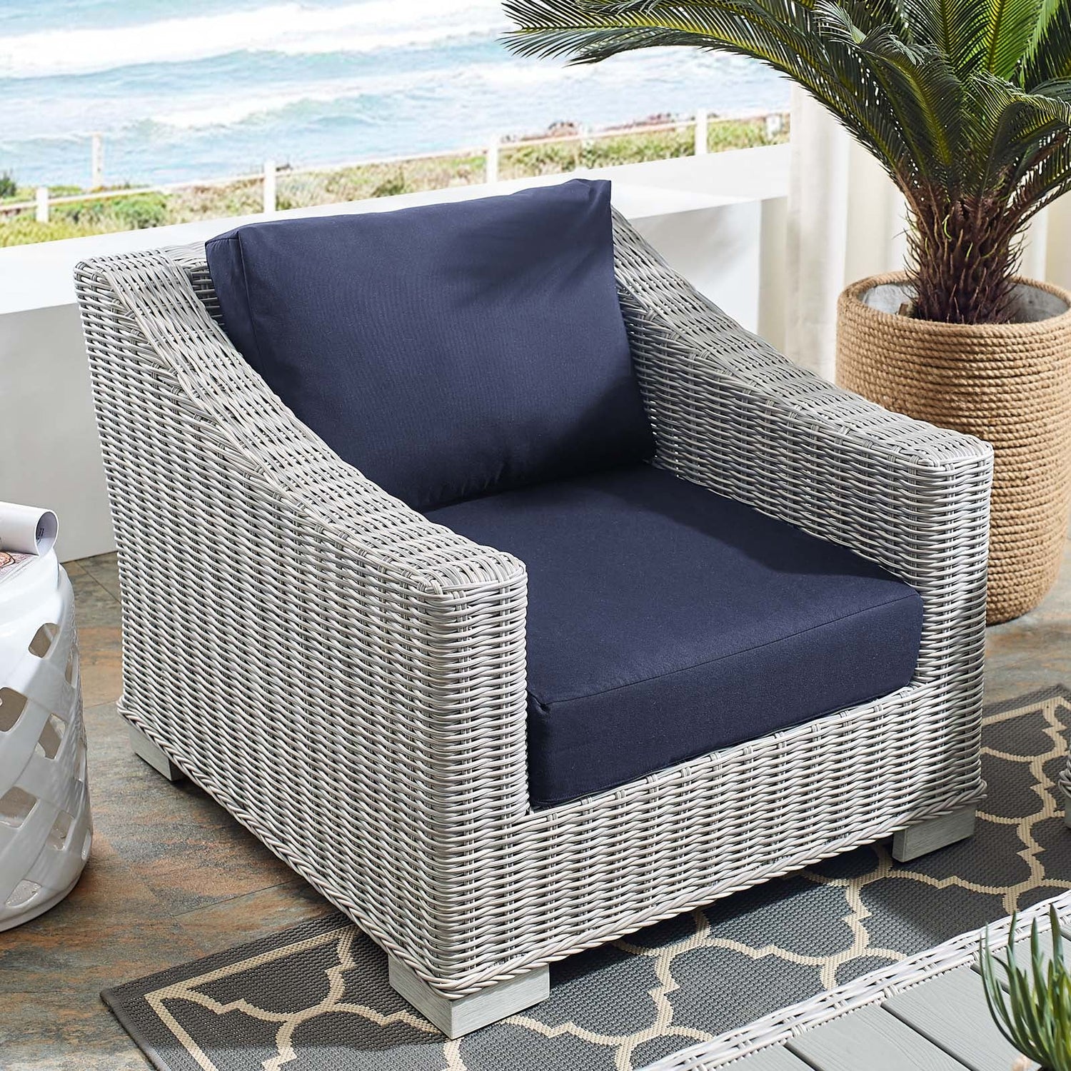 Conway Sunbrella¬¨√Ü Outdoor Patio Wicker Rattan Armchair By HouseBean