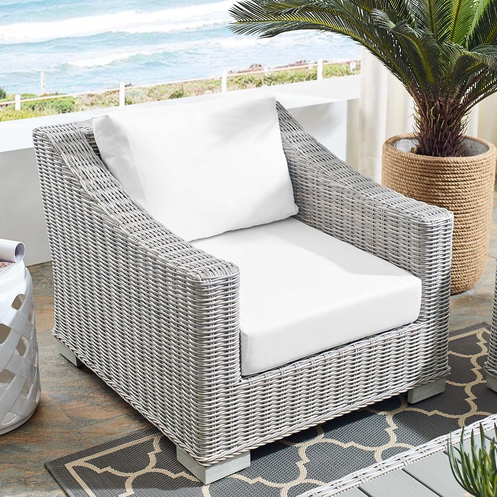 Conway Sunbrella¬¨√Ü Outdoor Patio Wicker Rattan Armchair By HouseBean