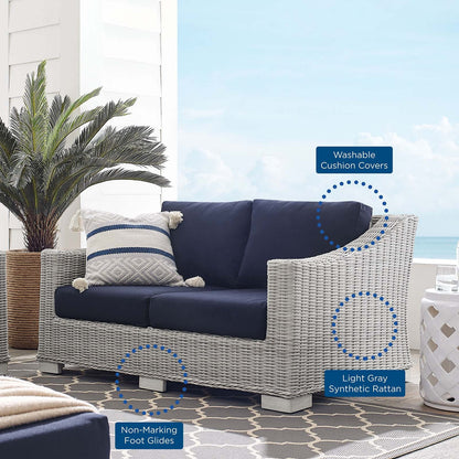 Conway Sunbrella¬¨√Ü Outdoor Patio Wicker Rattan Loveseat By HouseBean