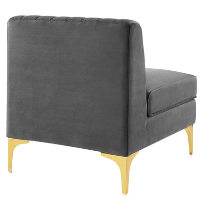 Triumph Channel Tufted Performance Velvet Armless Chair By HouseBean