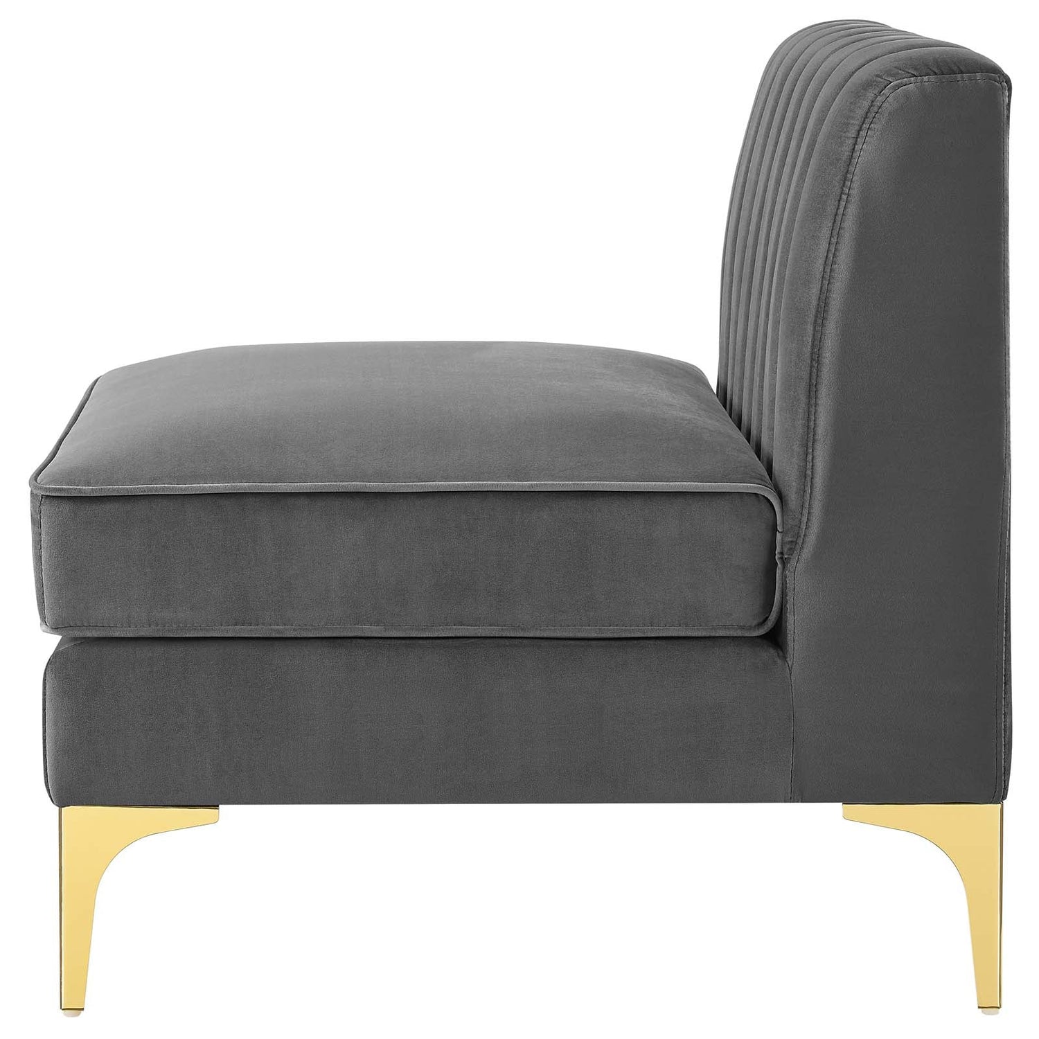 Triumph Channel Tufted Performance Velvet Armless Chair By HouseBean