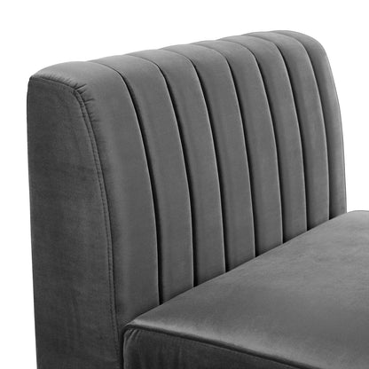 Triumph Channel Tufted Performance Velvet Armless Chair By HouseBean