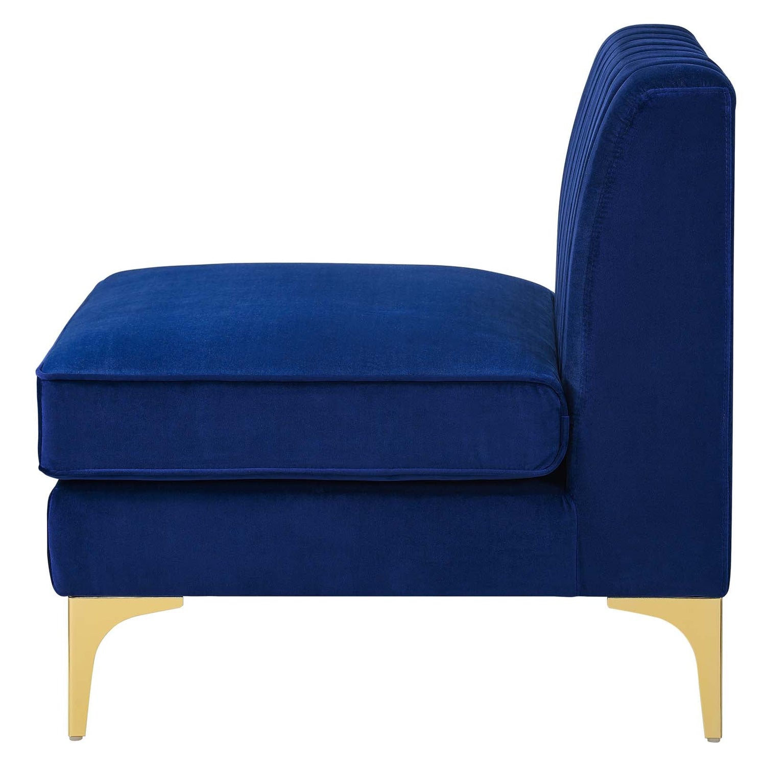 Triumph Channel Tufted Performance Velvet Armless Chair By HouseBean