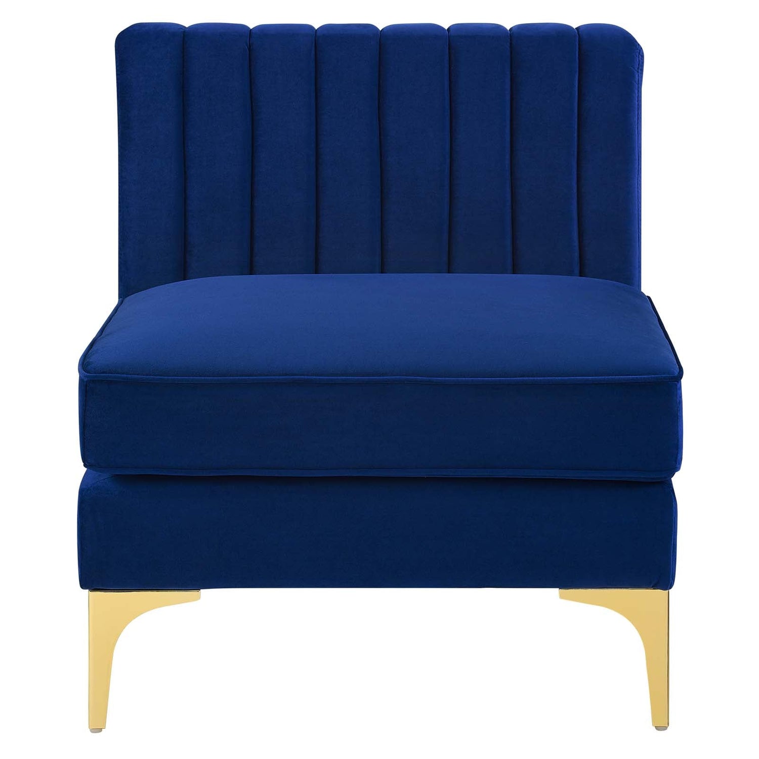 Triumph Channel Tufted Performance Velvet Armless Chair By HouseBean