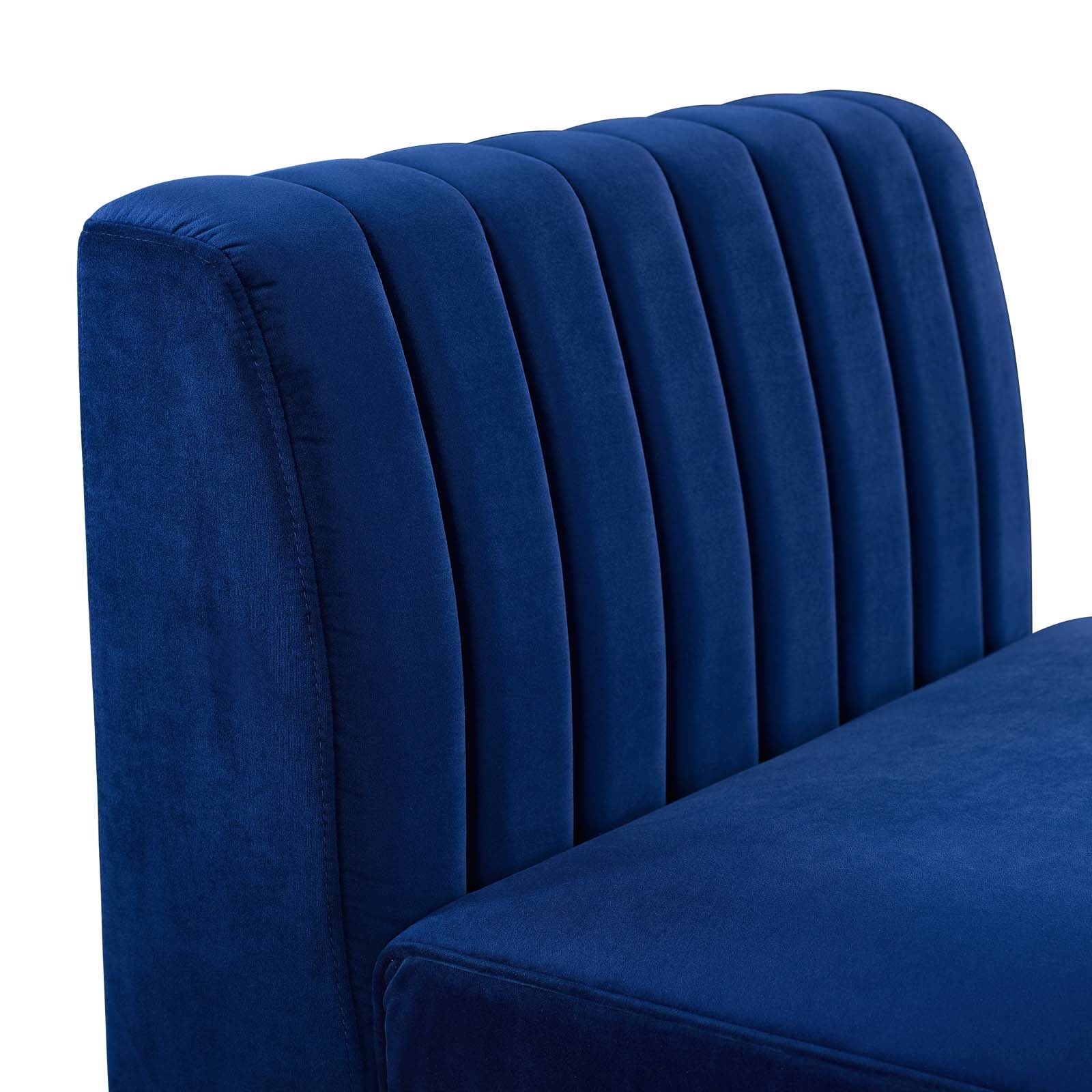 Triumph Channel Tufted Performance Velvet Armless Chair By HouseBean