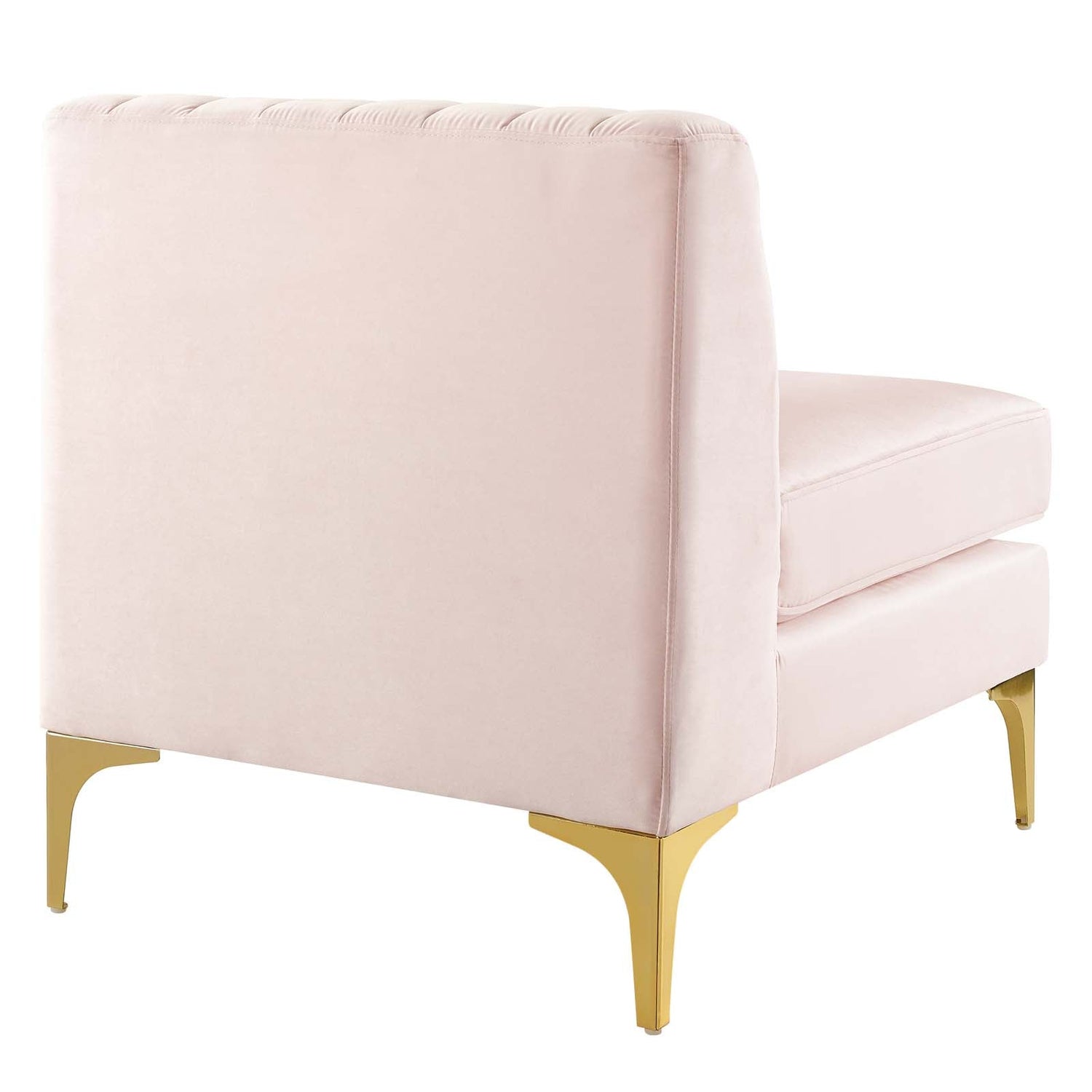 Triumph Channel Tufted Performance Velvet Armless Chair By HouseBean