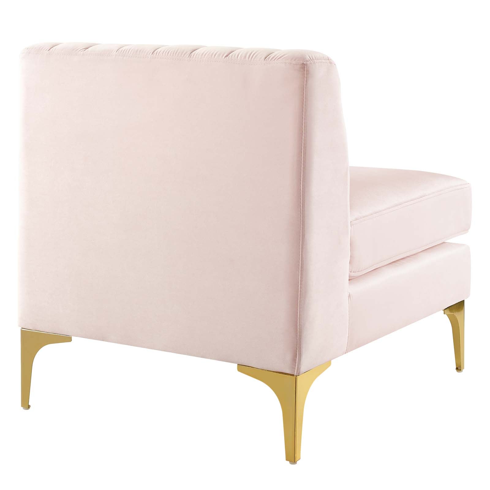 Triumph Channel Tufted Performance Velvet Armless Chair By HouseBean