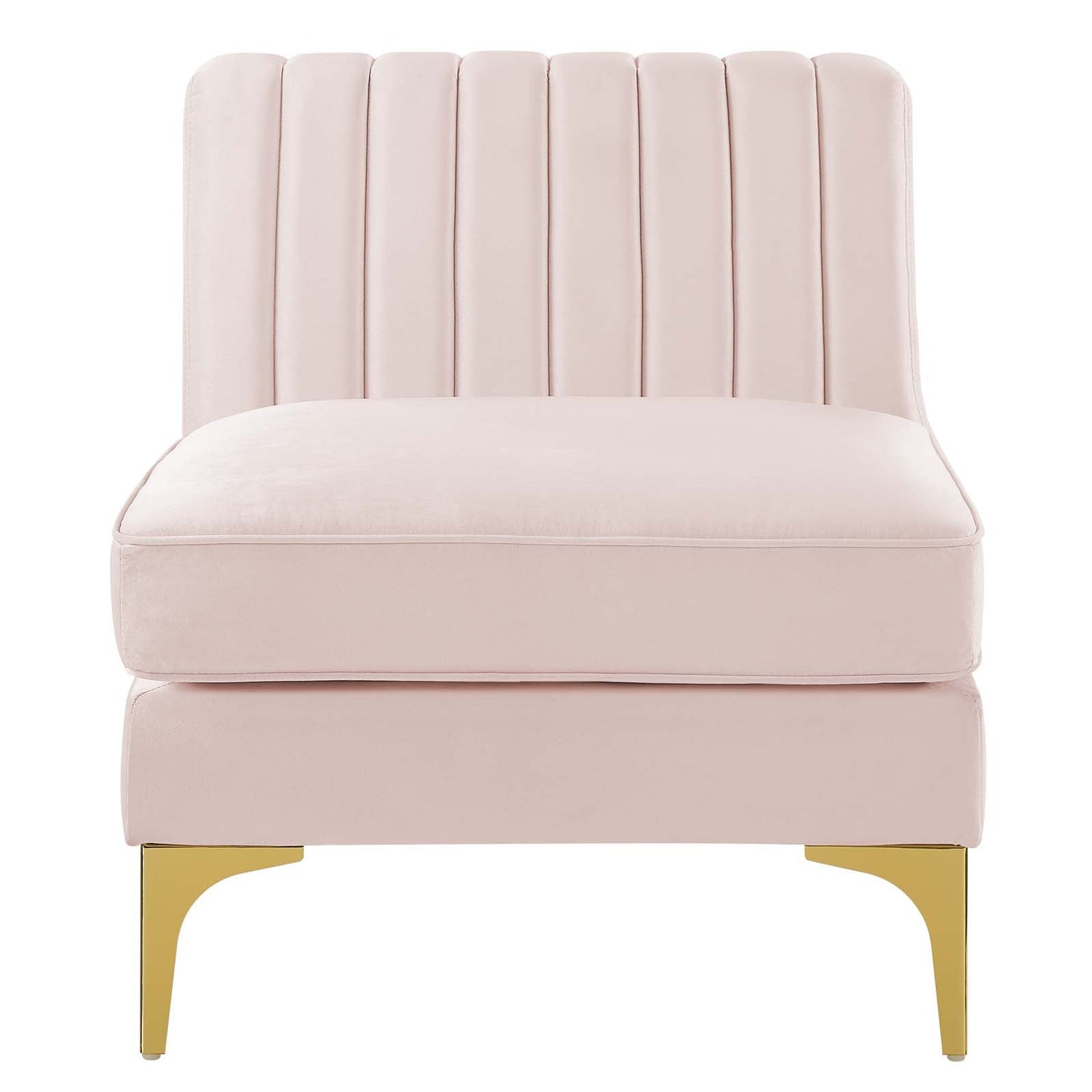 Triumph Channel Tufted Performance Velvet Armless Chair By HouseBean