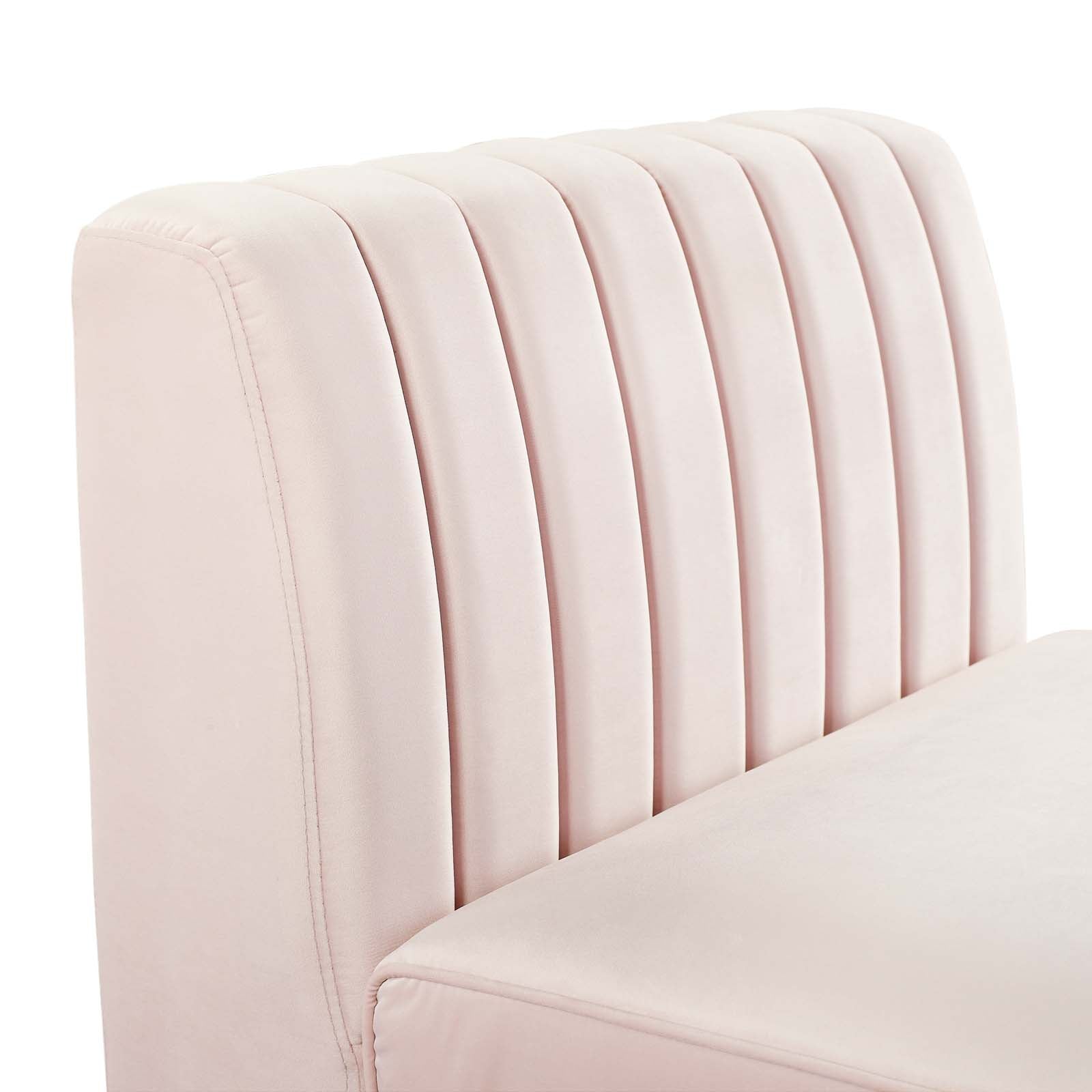 Triumph Channel Tufted Performance Velvet Armless Chair By HouseBean