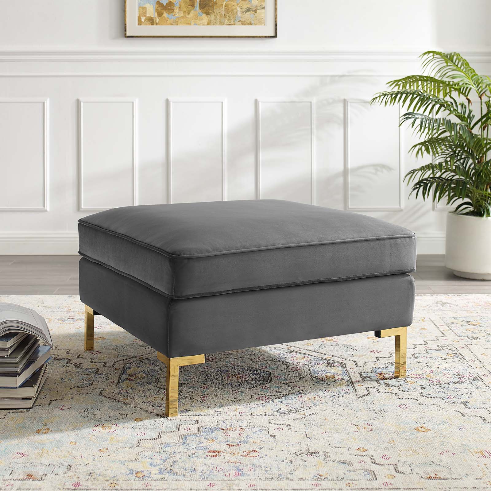 Ardent Performance Velvet Ottoman By HouseBean