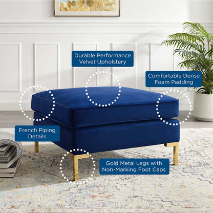 Ardent Performance Velvet Ottoman By HouseBean