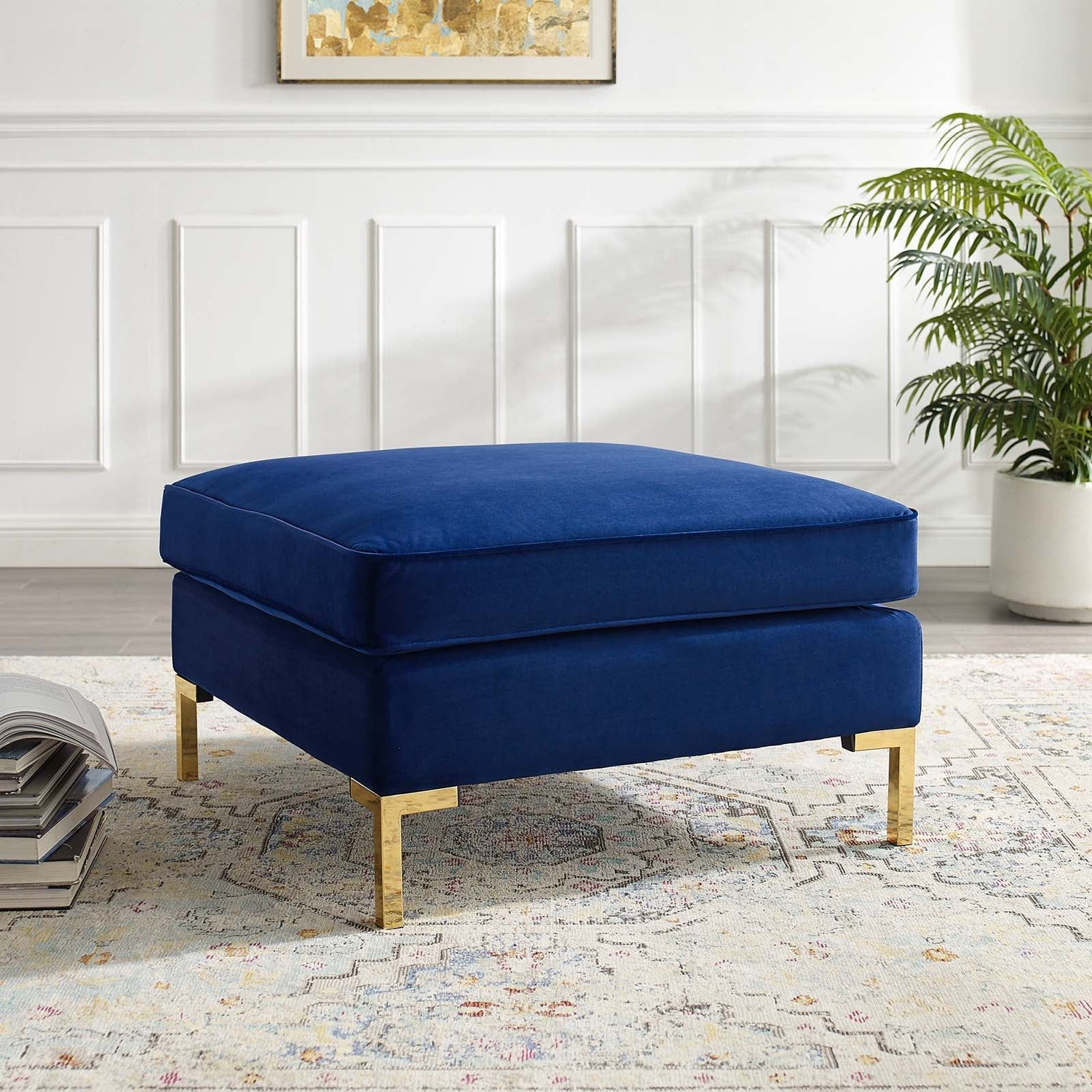 Ardent Performance Velvet Ottoman By HouseBean