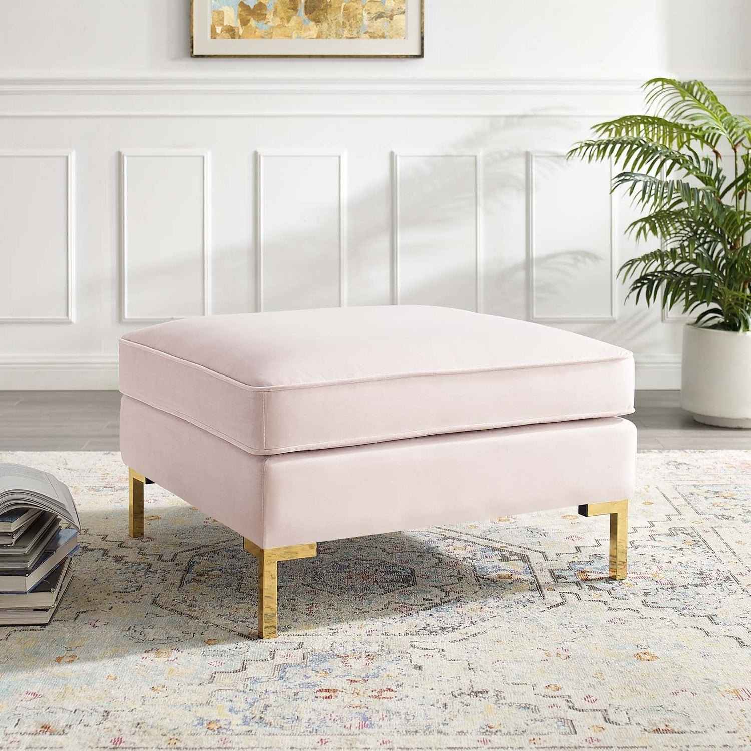 Ardent Performance Velvet Ottoman By HouseBean