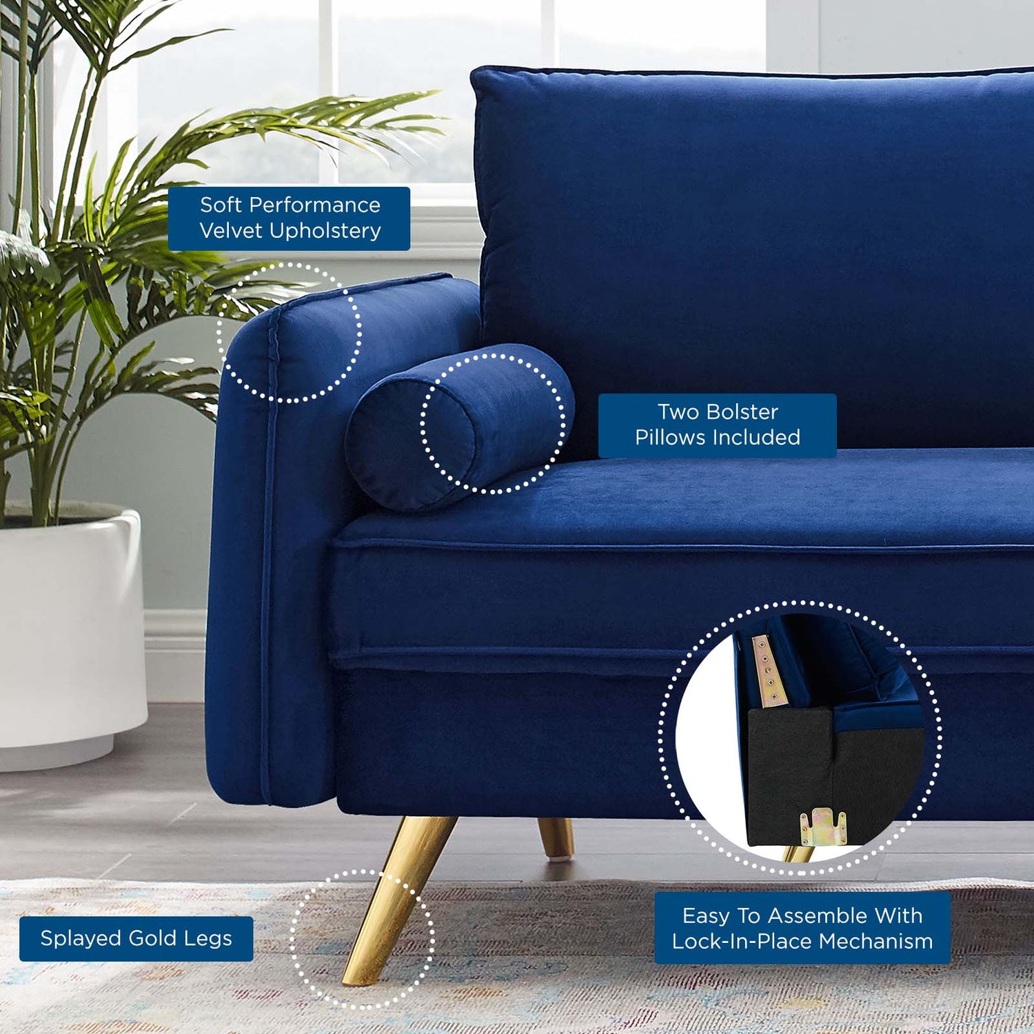 Revive Performance Velvet Sofa By HouseBean