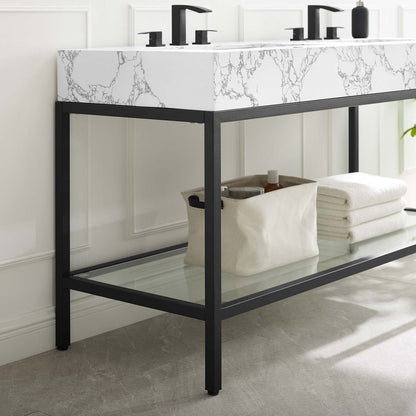 Kingsley Stainless Steel Bathroom Vanity by Modway