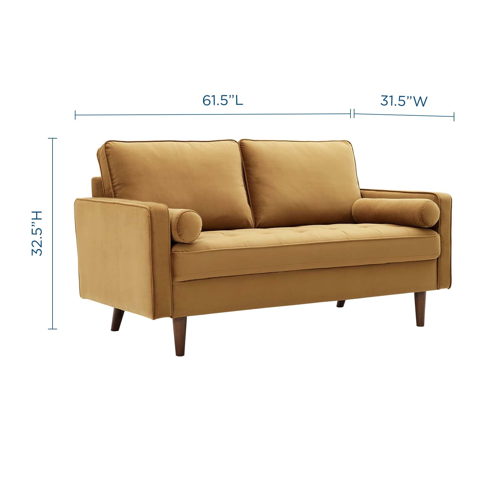 Valour Performance Velvet Loveseat By HouseBean