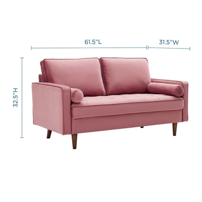 Valour Performance Velvet Loveseat By HouseBean