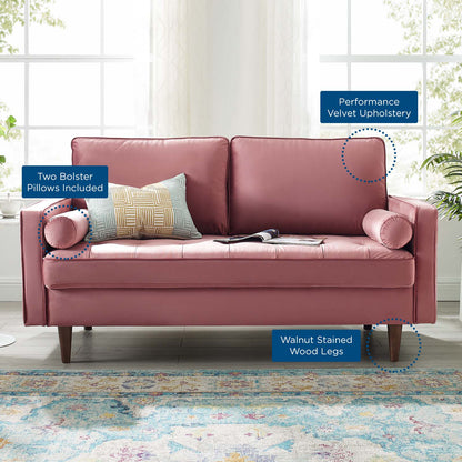 Valour Performance Velvet Loveseat By HouseBean